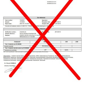 Sciroxx Testodex Enanthate 250 lab report (January 29, 2016) - retracted by ChemTox