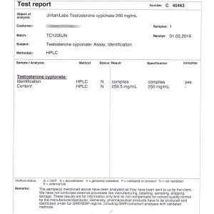 Jintani Labs Cypionate 250 (Batch TC1220JN)