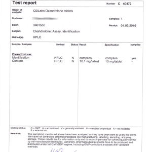 QD Labs Oxandrolone (Batch 3461552)