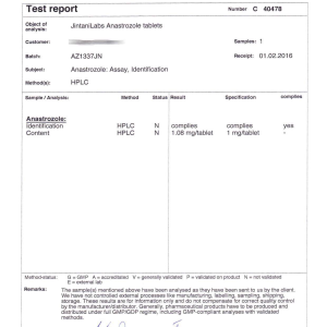 Jintani Anastrozole (Batch AZ1337JN)