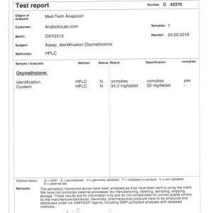 Med-Tech Solutions Anapolon lab report (April 27, 2016)