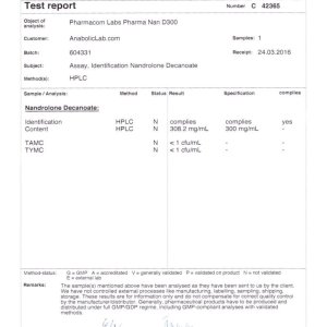 Pharmacom Labs PHARMA Nan D300 lab report (April 22, 2016)