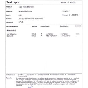 Med-Tech Solutions Stanabol lab report (May 4, 2016)