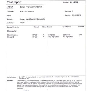 Balkan Pharma Strombafort lab report (May 6, 2016)