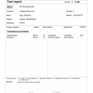 EuroChem EC Enanject 250 lab report (June 2, 2015)