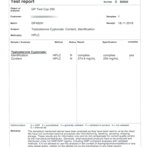 GP Test Cyp 250 (Batch GP492H)