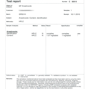 GP Anastrozole (Batch GP831H)