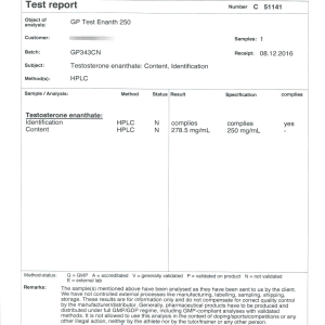 GP Test Enanth 250 (Batch GP343CN)