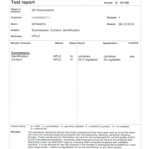 GP Exemestane (Batch GP464CN)