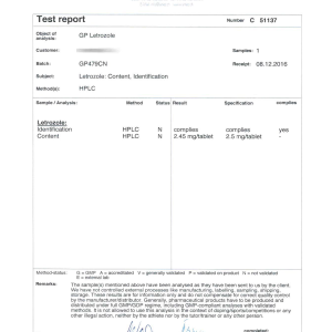 GP Letrozole (Batch GP479CN)