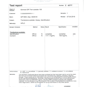 GP Tren Acetate 100 (Batch GP196H)