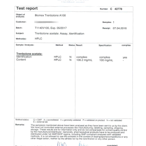 Biomex Tren A100 (Batch T1140V100)