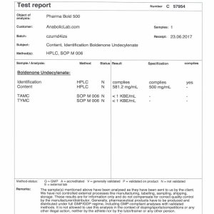 Pharmacom Labs PHARMA Bold 500 lab report (July 24, 2017)