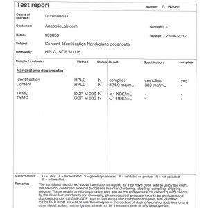 Dure Pharma Durenand-D lab report (July 25, 2017)