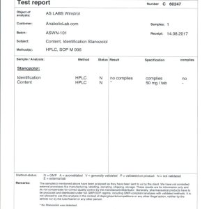 AS Labs Winstrol lab report (September 20, 2017)