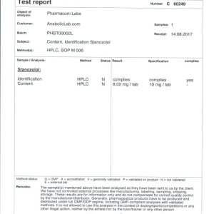 Pharmacom Labs Stanos lab report