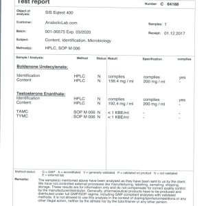 SIS Laboratories EqTest 400 lab report (March 13, 2018)