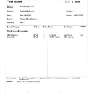 EuroChem Labs EC Decaject 200 lab report (June 2, 2015)