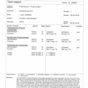 Pharmacom Labs PHARMA Mix 1 lab report (March 27, 2018)