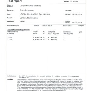 Cooper Pharma Probolic lab report (March 16, 2018)