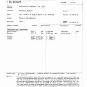 Pharmacom Labs PHARMA Test C200 lab report (March 27, 2018)