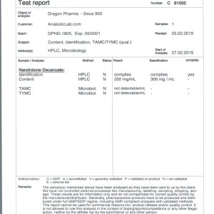 Dragon Pharma Deca 300 lab report (March 27, 2019)