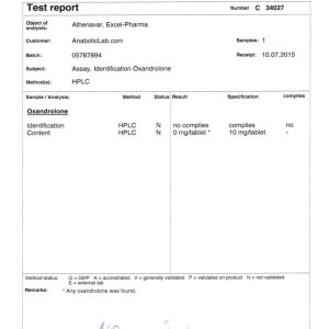 Excel Pharma Athenavar lab report (July 23, 2015)