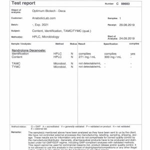 Optimum Biotech Deca lab report (October 15, 2019)