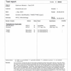 Optimum Biotech Test CYP lab report