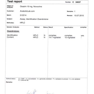 Novocrine Oxasim lab report (July 23, 2015)