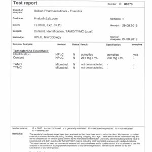 Balkan Pharma Enandrol lab report - February 24, 2020