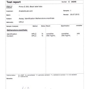 Black Label Labs Primo E200 lab report (August 10, 2015)