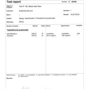 Black Label Labs Test P 100 (August 10, 2015)