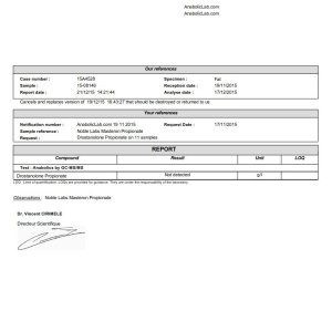 Noble Labs Masteron Propionate lab report (December 21, 2015)