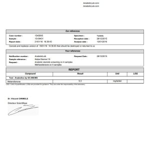 Kalpa Pharma Dianoxyl 10 lab report (January 21, 2016)