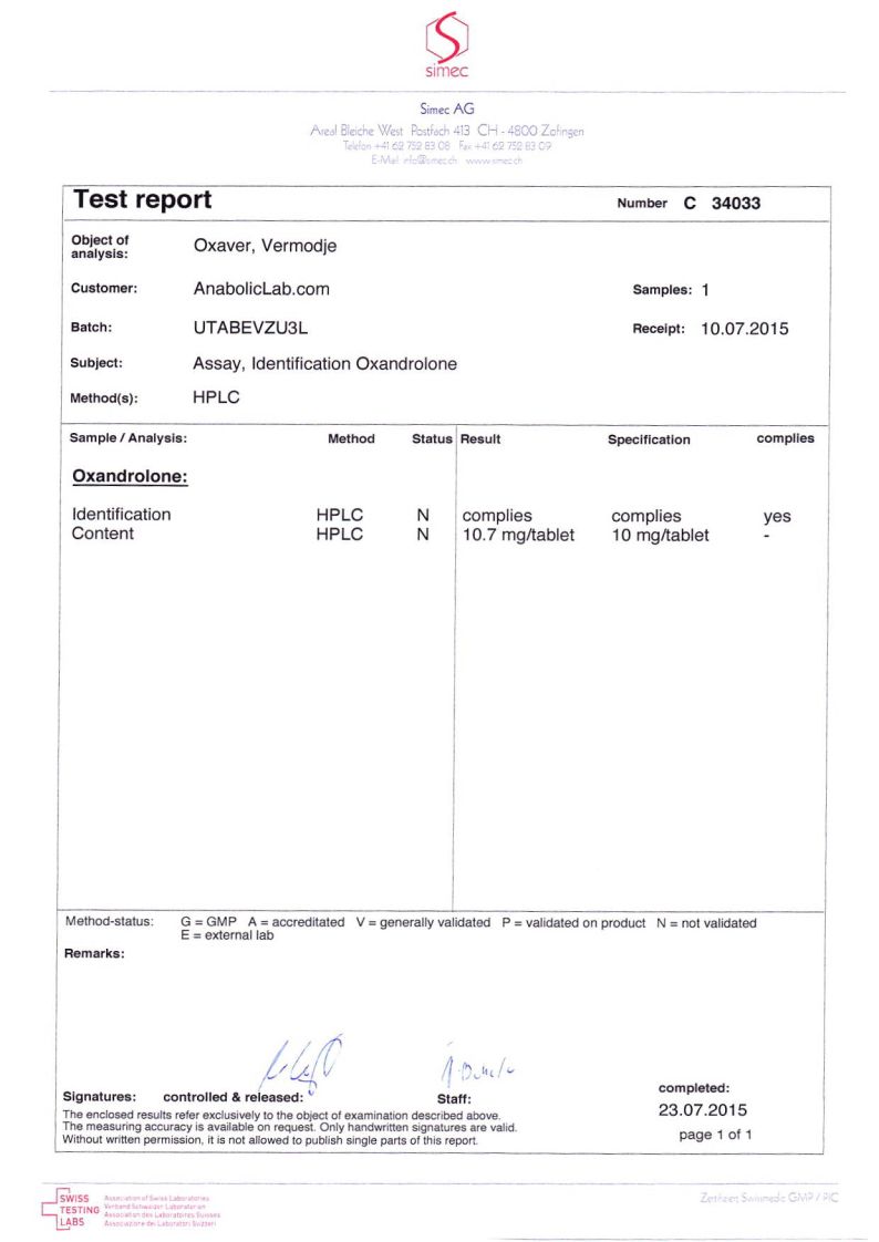 Vermodje Oxaver lab report (July 23, 2015)