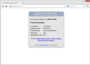 Balkan Pharma Testosterona E - UPIC code verified