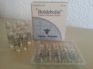Alpha Pharma Boldebolin (boldenone undecylenate) - box and vials