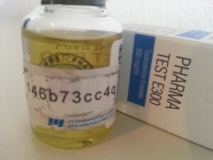 Pharmacom Labs PHARMA Test E300 (testosterone enanthate) - vial and quality code