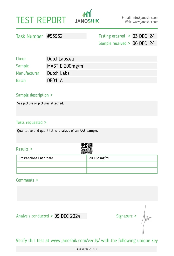 Dutch Labs Mast E 200 Lab Test