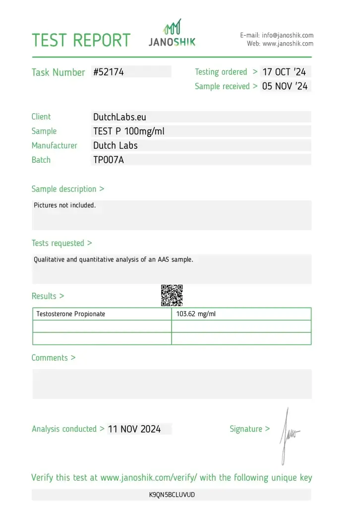 Dutch Labs Test P Lab Test