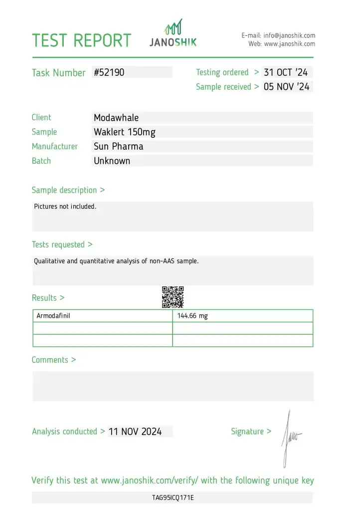 Sun Pharma Waklert Lab Test