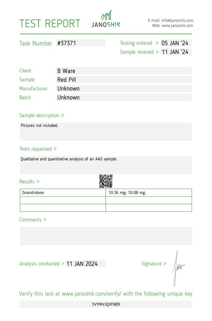 Optitropin Oxandrolone Lab Report Results