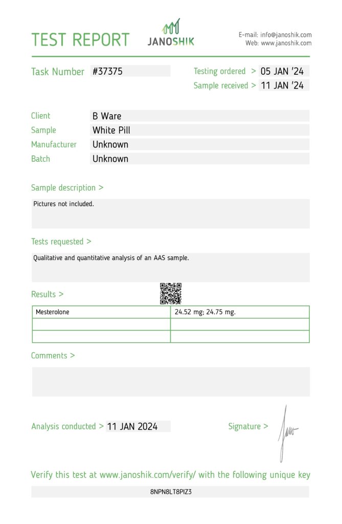 Optitropin Proviron Lab Test Results
