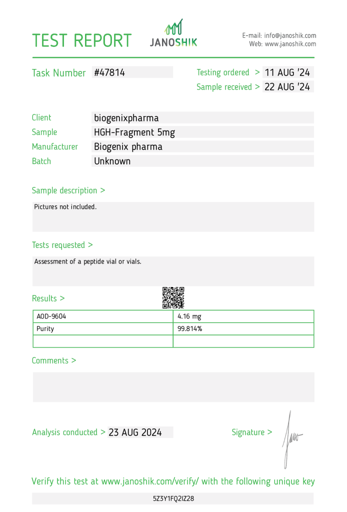 Biogenix Pharma HGH Fragment 176-191