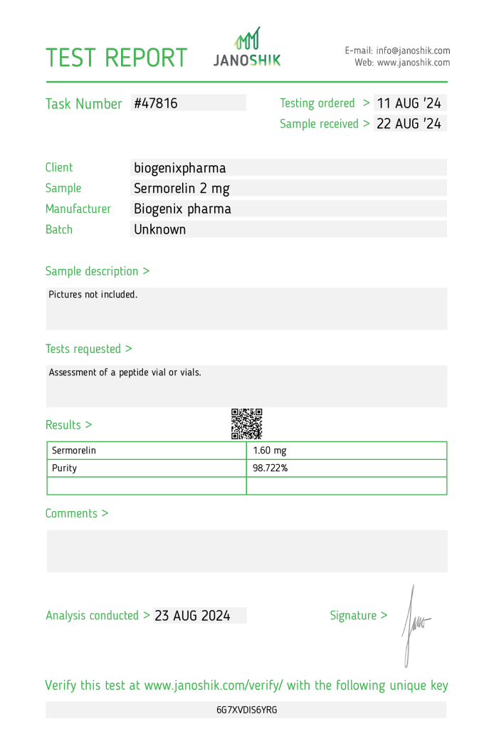 Biogenix Pharma Sermorelin